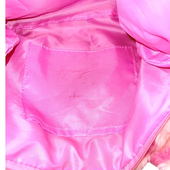 Hello Kitty Pink Faux-Fur Hearts Tote Bag, Large, Soft Plush Shoulder Purse - Picture 6 of 6